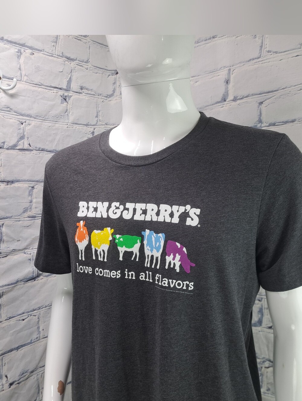 NEW Ben & Jerry's Ice Cream Men's T-Shirt Tee Gray Made USA Bella Canvas Large